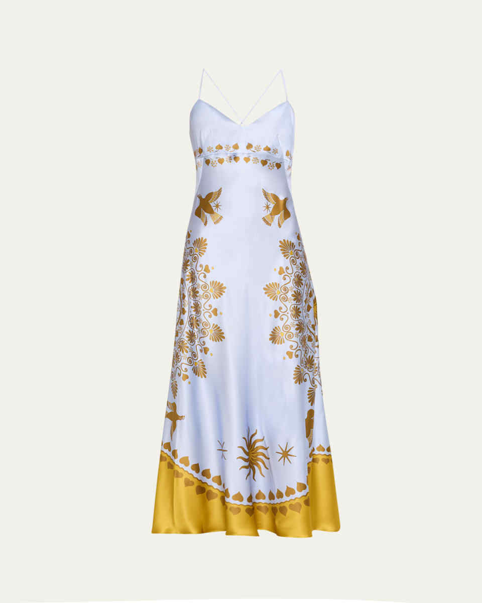 Eros Crisscross Satin Slip Dress